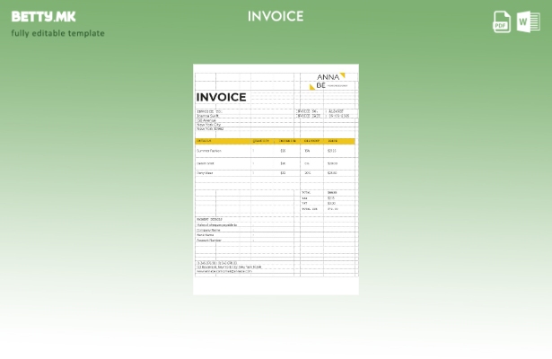 Шаблон за фактура за моден дизајнер во модерен стил
